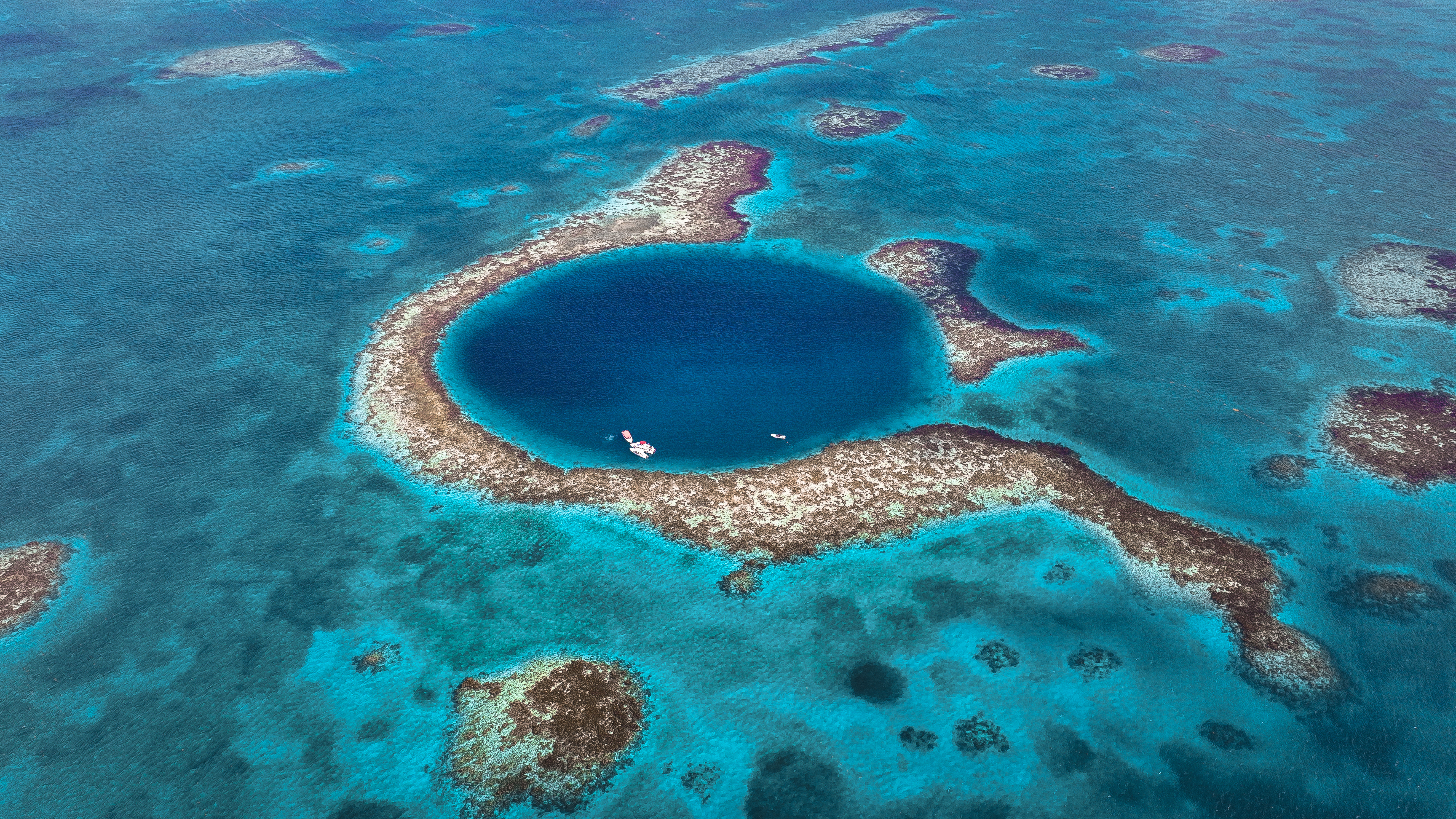 Aerial view of the Great Blue Hole